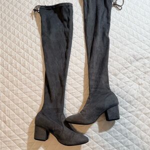 Gray Over-the-Knee Women's Boots